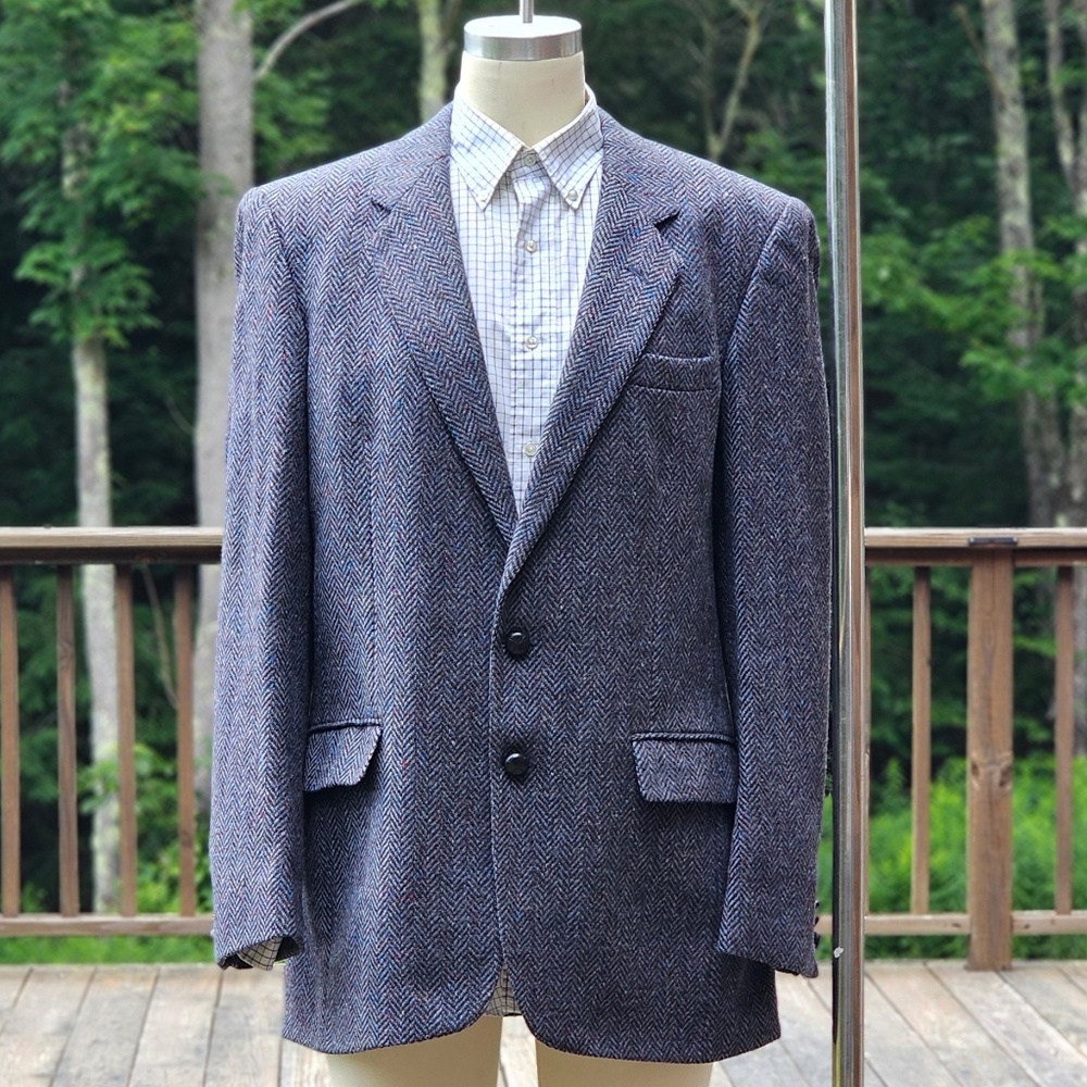 Gerrard Tailors Donegal Tweed Blazer – 100% Wool | Made in Ireland | Blue-Grey